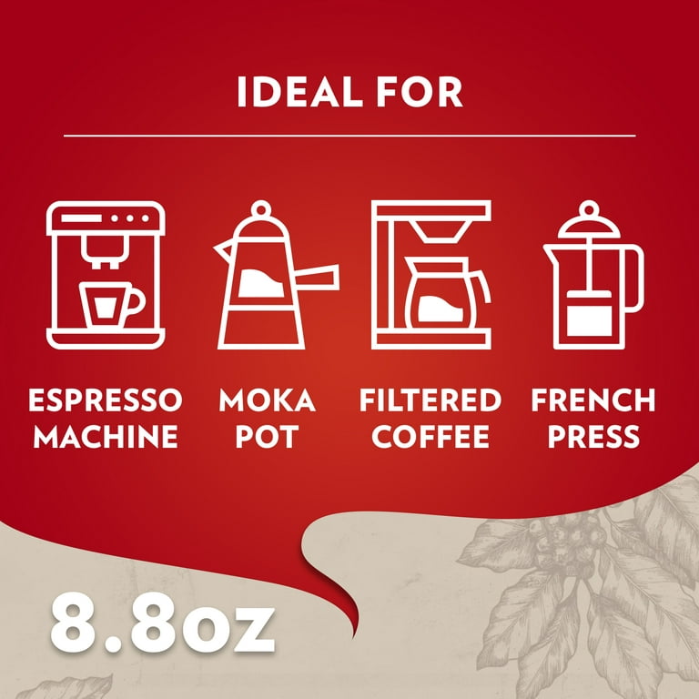 Lavazza Qualita Rossa Ground Coffee Blend Bag, Medium Roast, 8.8 Ounce 