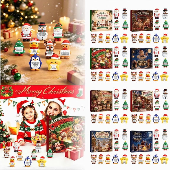 24-Day Little Christmas Message Advent Calendar,Inspirational Figure Holiday Countdown Set