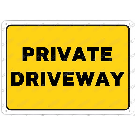Private Driveway Retro Aluminum Sign - 8"x12" Metal Tin Sign Vintage Style Funny Wall Decor Art, Driveway, Decorative Alert