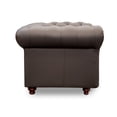 thumbnail image 3 of Sillón Individual de de Piel Genuina Clásico Capitonado, 1 plaza, Modelo Chesterfield P/V, Color Chocolate, Elegante, cómodo y Moderno, Hecho en Mexico. Medidas 110 X 90 X 80 cm., 3 of 7