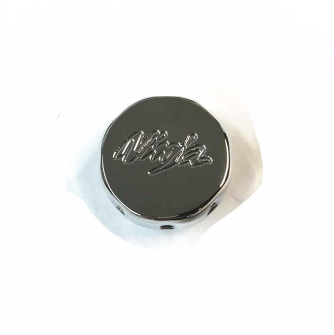 HTT Motorcycle Chrome Brake Fluid Reservoir Cap Cover 'Ninja' Engraved For Kawasaki Ninja 250R 650R ZX6R ZX9R ZX10R ZX12R ZX14R ZZR600