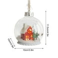 thumbnail image 3 of ED Light-Up Snow Globe Christmas Ornament, Transparent Plastic Hanging Decor with Mini House & Deer Accents, Festive Bauble for Xmas Tree Decoration, 3 of 6