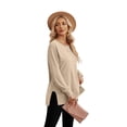 thumbnail image 4 of Ronuti Sweatshirt for Women Side Split Fall Fashion Long Sleeve Shirts Crewneck Tunic Tops, 4 of 8
