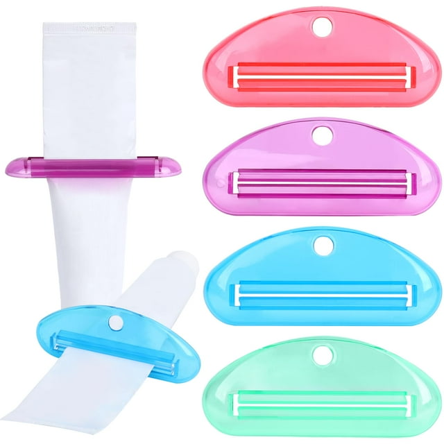 Toothpaste Tube Squeezer, 4PCS Toothpaste Squeezer Roller Tool for Bathroom, Home Use, Assorted Colors