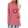 thumbnail image 2 of Promotions d'Été! Aqestyerly Pull Décontracté Imprimé pour Femmes Saint-Valentin Manches Longues Col Rond, 2 of 4