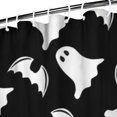 thumbnail image 3 of Halloween Ghost and Bat Silhouette Pattern Shower Curtain 72"x84" ,Bathroom Decorative Shower Curtains Set with 12 Hooks,Modern Waterproof Washable Shower Curtain, 3 of 6