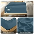 thumbnail image 3 of Lux Decor 2-Pack Cal King Fitted Sheets Only - Upto 16" Deep Pocket, All-Around Elastic, Ultra Soft Microfiber, No-Slip Fit, Wrinkle & Fade Resistant - Navy Blue Ashes, 3 of 7