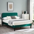 thumbnail image 4 of Taomika, Full Size Upholstered Platform Bed Frame with Adjustable Headboard-Dark Green, 4 of 7
