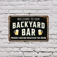 thumbnail image 5 of Backyard Bar 18 Inch x 24 Inch Novelty Aluminum Metal Sign Good Friends Cold Drinks Durable Weatherproof Perfect for Patios Decks Tiki Bars Fun Gift for Hosts Neighbors Family Crafted, 5 of 6