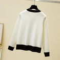 thumbnail image 5 of Suéter mujer 2024 Suéter elegante para mujer y cárdigans con botones y cuentas de perlas Chaqueta de punto formal blanca y negra jersey mujer, 5 of 5