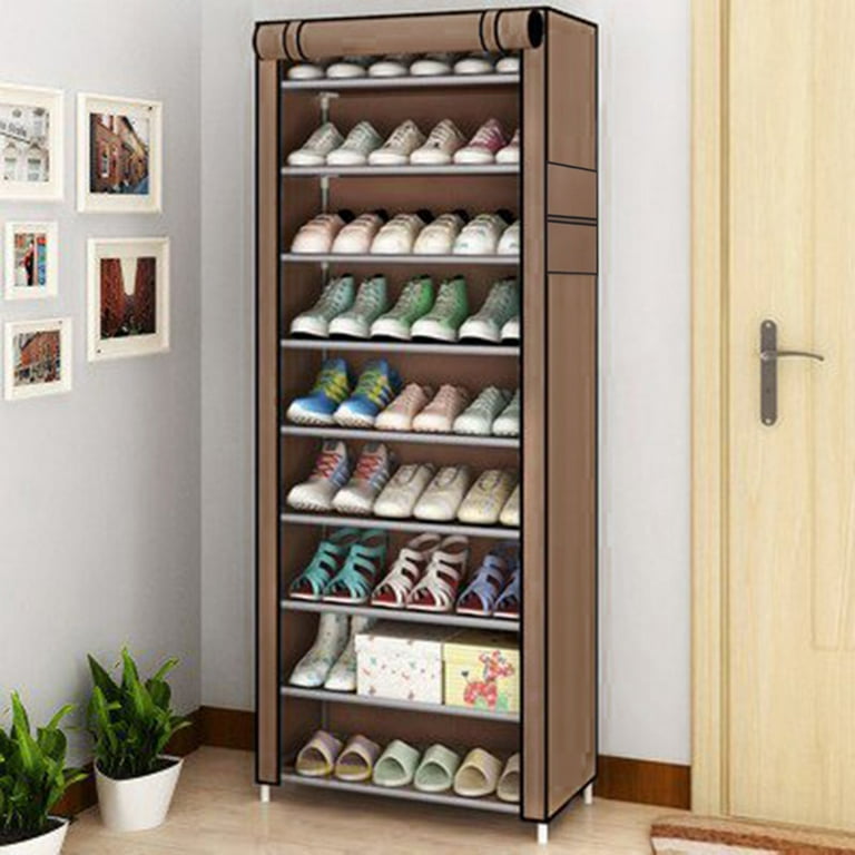 VTRIN Shoe Rack with Covers Shoe and Boot Storage Cabinet 8 Tier 28-35  Pairs