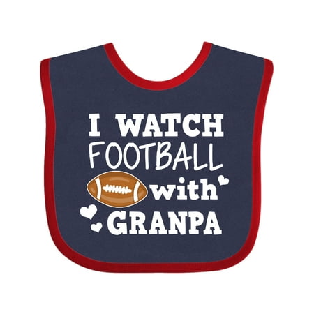 

Inktastic I Watch Football with My Granpa Gift Baby Boy Bib