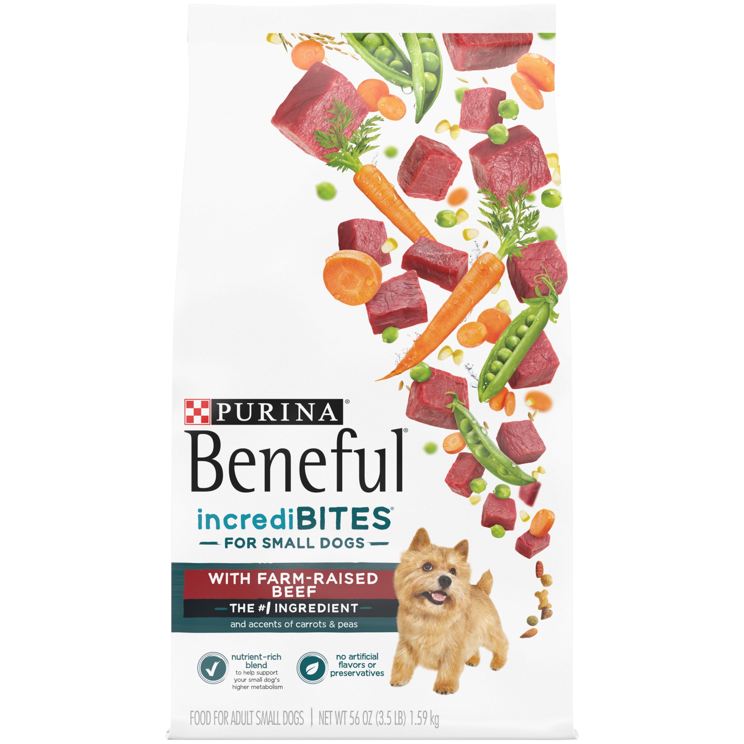 Purina Beneful High Protein Farm Raised Beef Dry Dog Food for Puppies, 3.5 lb Bag
