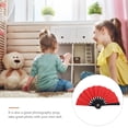 thumbnail image 2 of Miangastore Small Dancing Fans Red Wood Paper 1Pack 3.9In, 2 of 9