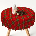 thumbnail image 3 of Winter Christmas Tartan Plaid Round Tablecloth,70 Inch,Washable Polyester Table Cover for Holiday Dinner, 3 of 6