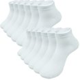 thumbnail image 4 of Glory Max Men's Casual Cotton Solid White Ankle Low Cut Socks Size 10-13 12 Pairs, 4 of 4