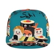 thumbnail image 2 of Daiia I Love Sushi print Flat Bill Hats Flat Brim Trucker Cap Baseball Cap Adjustable Classic Low Profile Hat Unconstructed Plain Cap, 2 of 9