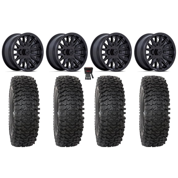 MSA Creed 15" Wheels Black 37" RC500S Sticky Tires Yamaha Viking Wolverine YXZ1000R