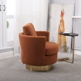 thumbnail image 2 of Fabric Swivel Barrel Chair, Modern Upholstered Swivel Sofa Chair with 360 Degree Swivel Stainless Steel Base and Convertible Seat Cushion, 2 of 8