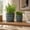 Blue, variant on Squoval Design Planters with Saucer for Home Decor - Ceramic Flower Pot Accent for Living Room, Tabletops, and Backyards - Indoor and Outdoor Pots for Plants - Set of 2, 7", 6", Blue