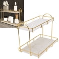 thumbnail image 2 of Bathroom Countertop Storage Rack, 2 Tier Premium Makeup Shelf, Humanized Structure Anti Slip Counter Standing Rack for Kitchen, Dresser, Perfume, Skincare Gold[S], 2 of 5