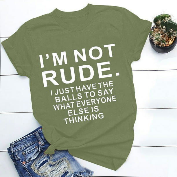 Xuyuer Funny Slogan Print Casual Blouse - Women's Loose Fashion Top, Breathable and Soft for Daily Wear, Friend Hangouts, Humorous Relaxed Style, and Playful Weekend Streetwear