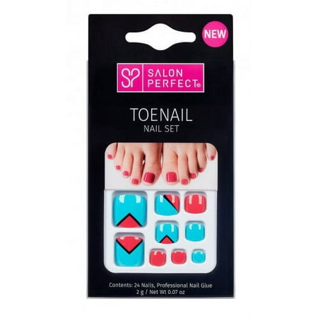 SALON PERFECT ARTIFICIAL NAIL - BLUE & PINK TOE NAIL