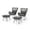 Gray/Dark Gray/Black, variant on GDF Studio Izidro Indoor Boho Modern Wicker 4 Piece Club Chair and Ottoman Set, Gray, Dark Gray, and Black