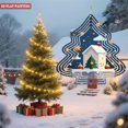 thumbnail image 4 of Metal Hanging Christmas Tree-Shaped Wind Decorations - Geometric Pattern Design for Yard & Garden Spinners Festive Holiday Decor, 4 of 7