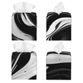 thumbnail image 2 of Rateoe Abstract Black White Swirls Pattern Tissue Box Cover, Modern Square Decorative Leather Facial Paper Case Organizer Holder Dispenser 5X5X5'', 2 of 7