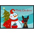 thumbnail image 1 of BB1860JMAT Bonhomme de Neige avec Min Pin Tapis Intérieur & Extérieur - 24 x 36 Po., 1 of 1