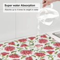 thumbnail image 3 of Dish Drying Mat, Pink Carnations Flowers Highly Absorbent Drying Matt Kitchen Counter, Dish Mat Drying Pad Dishes Drainer Mats for Kitchen Counter or Sink, 16 x 18 inch, 3 of 6
