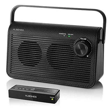 ALBOHES Wireless TV Speakers for Hard of Hearing, Hearing Assistance Work with Headphone Speaker for TV Audio Senior