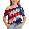thumbnail image 5 of ITSAME Girls American Flag Graphic Tee One Shoulder T-Shirts 4th of July Independence Day Tops Multicolor Size 11, 5 of 9