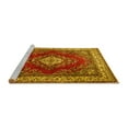 thumbnail image 2 of Ahgly Company Machine Washable Indoor Square Medallion Yellow Traditional Area Rugs, 7' Square, 2 of 4
