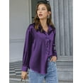 thumbnail image 5 of Zeagoo Women's Silk Button Down Shirts Long Sleeve Stain Blouses Dressy Casual Busines Spring Fall Top, 5 of 7