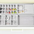 thumbnail image 4 of Stackable Jewelry Trays, Soft-touch Velvet Jewelry Storage Organizer, Clear Display for Earring and Ring Storage, Adjustable Grid Sizes, Fits Neatly In Drawers Or Shelves, 4PCS, 4 of 5