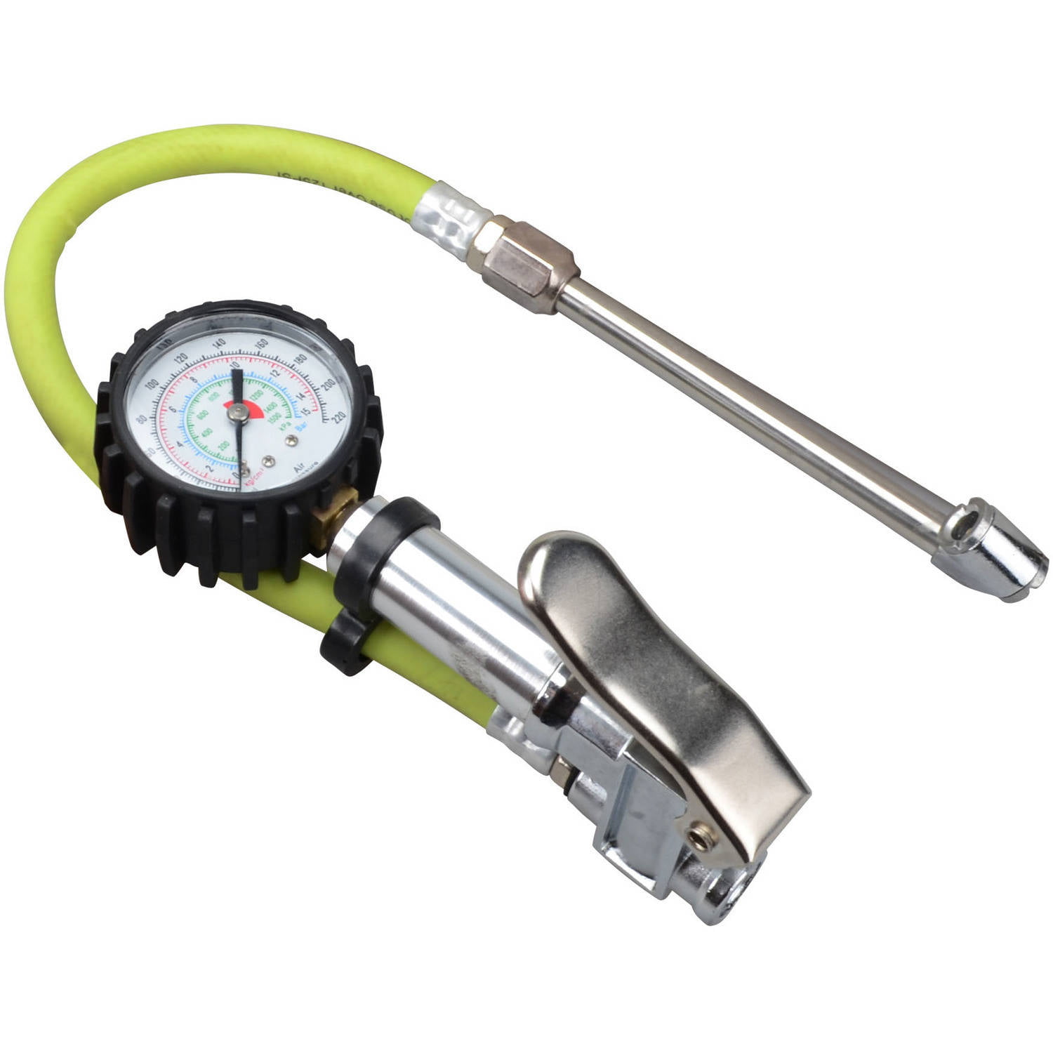 AIR TIRE INFLATOR with DIAL GAUGE 220# hose chuck tool 