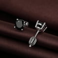 thumbnail image 4 of Men Earrings Black Diamond Earrings for Men Women Diamond Screw Back Stud Earrings Black CZ Studs Mens Studs Black Cubic Zirconia Earrings Studs 4mm, 4 of 7