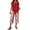 Red #60, variant on WULMLEO Women Two Piece Sets Basic Vacation Loose Casual Beach Two Piece Outfit Women Work Out Trendy Cruise Short Sleeve Tops Lounge Spring Plus Size Floral Capris Brown 3XL
