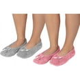 thumbnail image 3 of Roxoni Women's Terry Classic Cotton & Velour Ballerina Slippers Pack of 2 - Grey/Pink - 6-7, 3 of 3