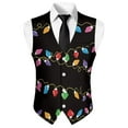 thumbnail image 5 of Yuyamidu Colorful Lights Suit Vests for Men Size L Christmas Casual Formal Dress Vest Business Slim Fit Waistcoat Vest with 3 Real Pockets for Suits Tuxedo, 5 of 7