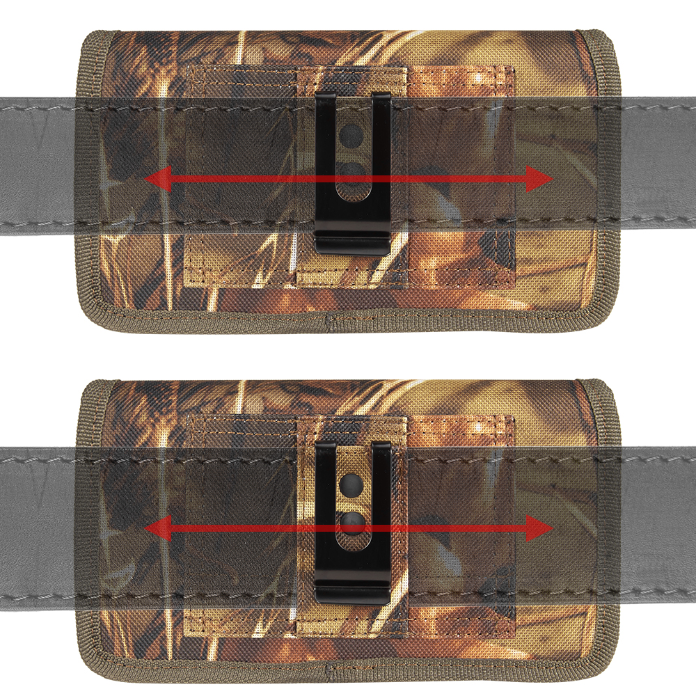 6.5-inch Horizontal Hunter Camo Universal Cell Phone Holster Pouch with Belt Clip and Card Slots