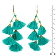 thumbnail image 5 of Zig Zag Chandelier Green Tassels Stone and Brass Drop Earrings, 5 of 5