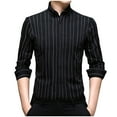 thumbnail image 3 of DDAPJ pyju Mens Striped Dress Shirts Regular Fit Business Casual Button Down Shirt Long Sleeve Wrinkle-Free Oxford Shirts Black M, 3 of 7
