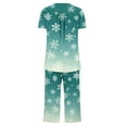 thumbnail image 5 of FDGIU Women's Christmas Pajama Short Set, 2-Piece Short Sleeve Lapel Top & Shorts, Holiday Print Matching Lounge & Sleepwear, 5 of 6
