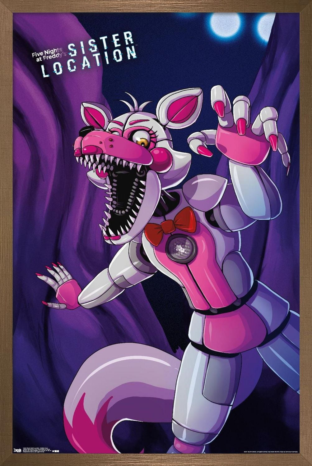 Five Nights at Freddy's: Sister Location - Funtime Foxy Wall Poster, 14.725" x 22.375" Framed