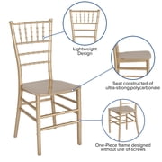 Flash Furniture Hercules Series Adult Size Resin Stacking Chiavari Chair, Gold