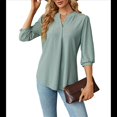 thumbnail image 2 of Blusas Informales de Verano para Mujer, con Cuello en V, Corta, Encaje Calado y Bonitas Blusas de Negocios Judías L, 2 of 7