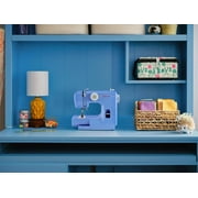 SINGER® M1000 Lightweight & Portable Sewing Machine + Accessories. 4 Built-In Stitches deliver 32 Stitch Applications | LED Light & Top drop-in bobbin for Hems | Great for Mending - Blue